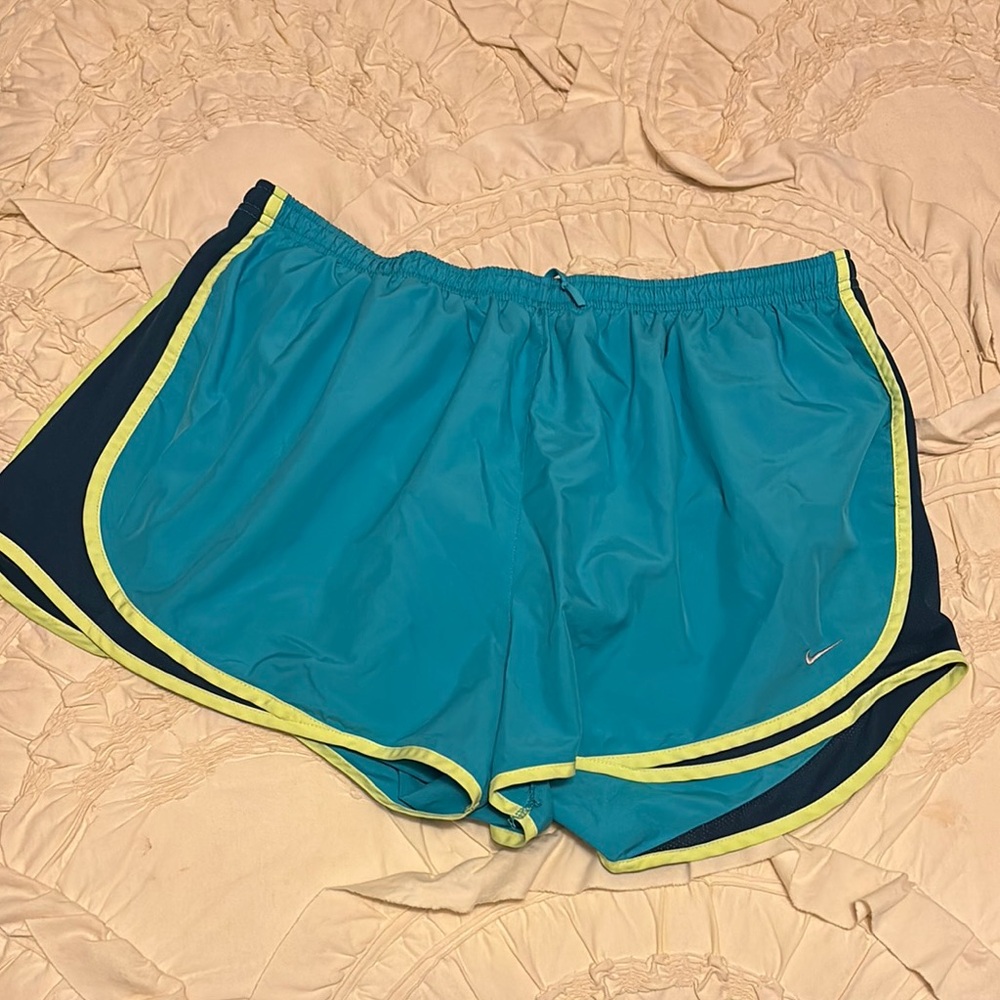 Nike Aqua Shorts with Lime Accents